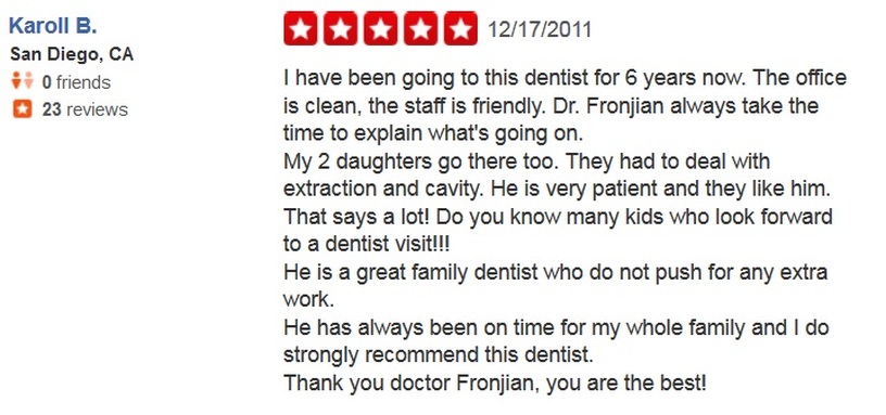 Avo Fronjian Yelp Review 21